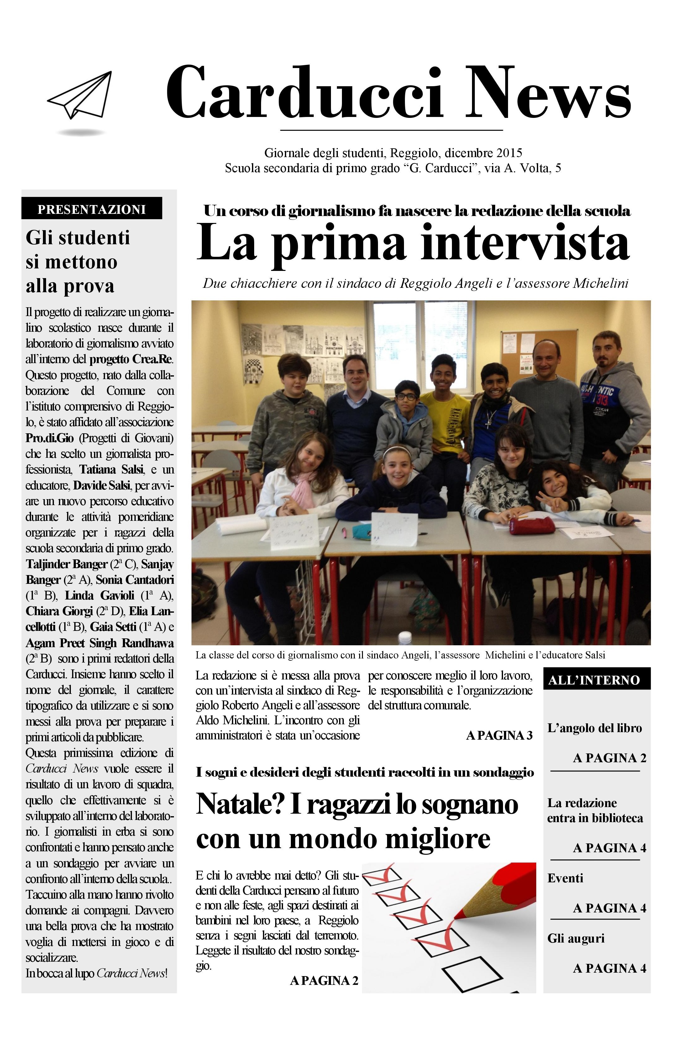 carduccinews prima pagina